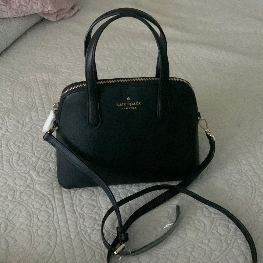 NWT Kate Spade black crossbody purse, Medium Dome Satchel